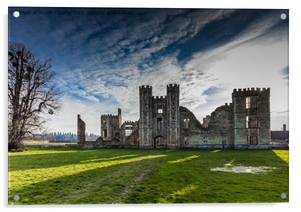 Cowdray House ruins Acrylic by Stuart C Clarke