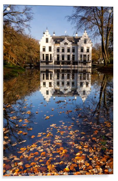 Castle Staverden in autumn mood Acrylic by John Stuij