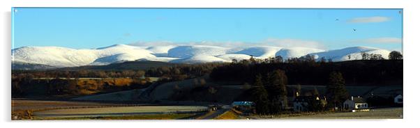 Snowy Cairngorms Panorama Acrylic by Lisa Shotton