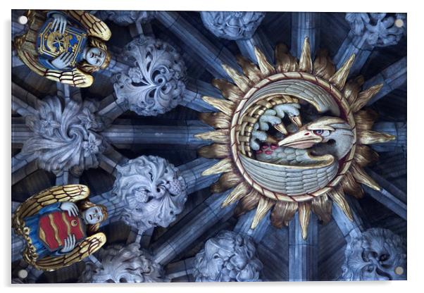 Thistle Chapel Ceiling, St Giles Edinburgh Acrylic by Robert McCristall