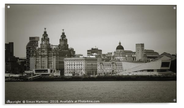 A Classic View of Liverpool Waterfront Acrylic by Simon Martinez