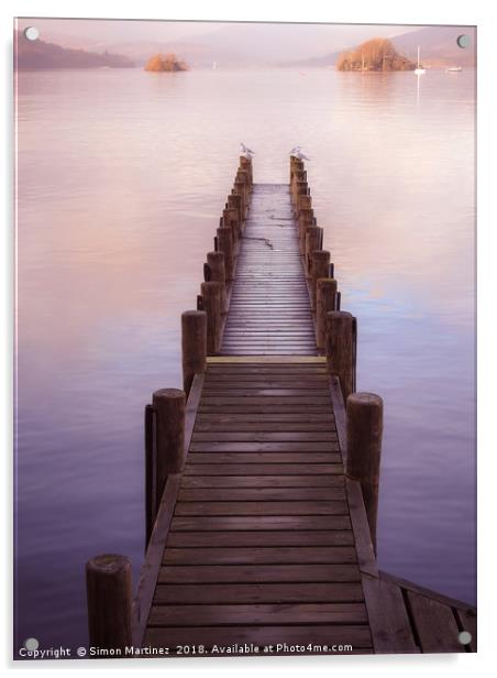 A Pier of Tranquil View Acrylic by Simon Martinez