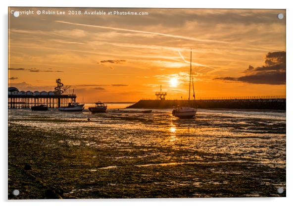 Sunset Herne Bay Acrylic by Robin Lee