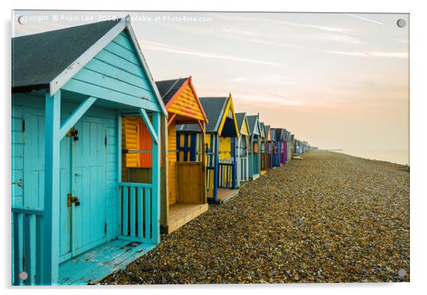 Endless Beach Huts at Herne Bay Acrylic by Robin Lee