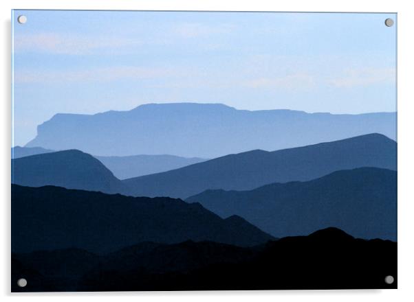 Eilat Mountains Israel soon after dawn Acrylic by Alan Humphreys