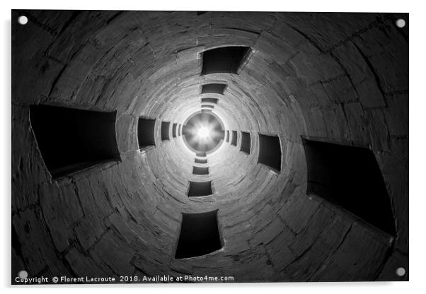 France, Chambord castle, inside the staircase Acrylic by Florent Lacroute