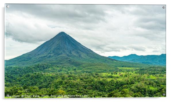 A clear view of Arenal Volcano and the surrounding Acrylic by Chris Rabe