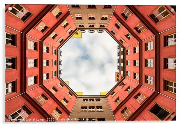 Inner Courtyard of Berlin apartment building Acrylic by Daniel Lange