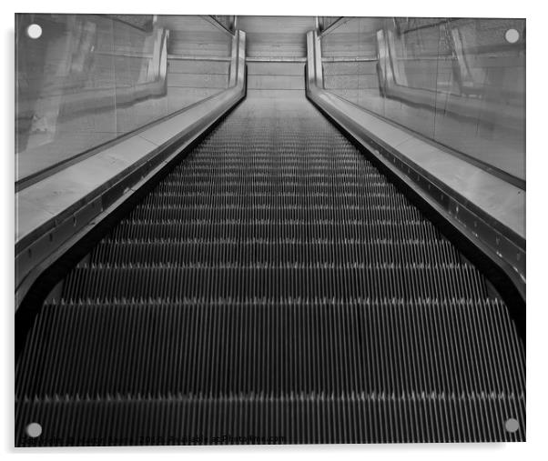 Black and white Elevator Acrylic by Martin Bowra