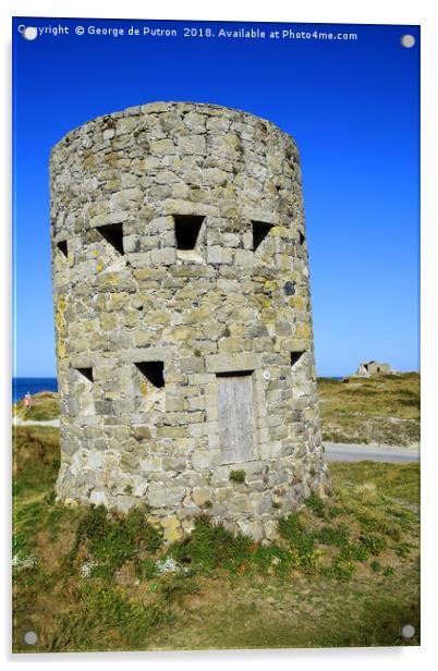 Martello Tower No 9, Lancresse, Guernsey Acrylic by George de Putron
