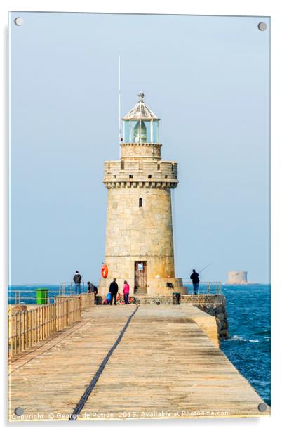 St Peter Port Lighthouse Acrylic by George de Putron