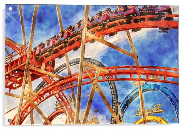 Happy roller coaster Acrylic by Luisa Vallon Fumi
