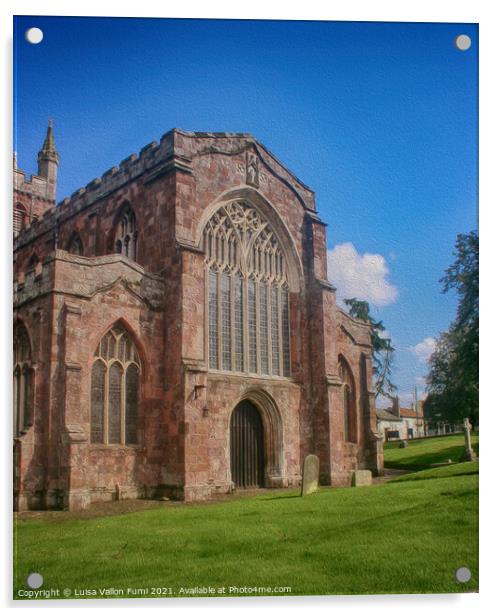 Crediton Parish Church Acrylic by Luisa Vallon Fumi