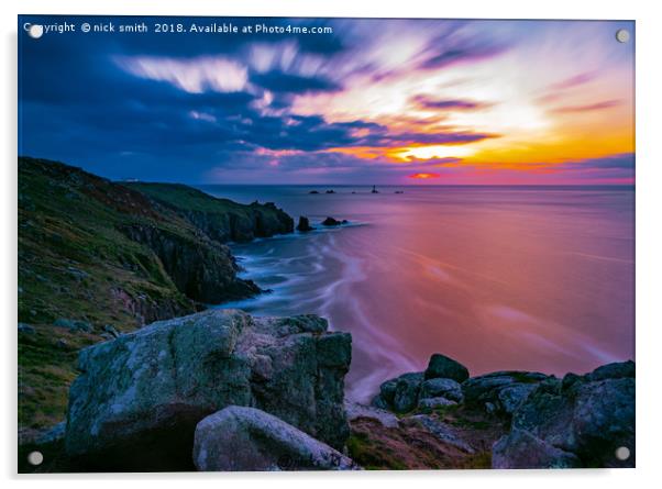 lands End sunset Acrylic by nick smith