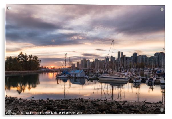 Vancouver morning Acrylic by JIA HE