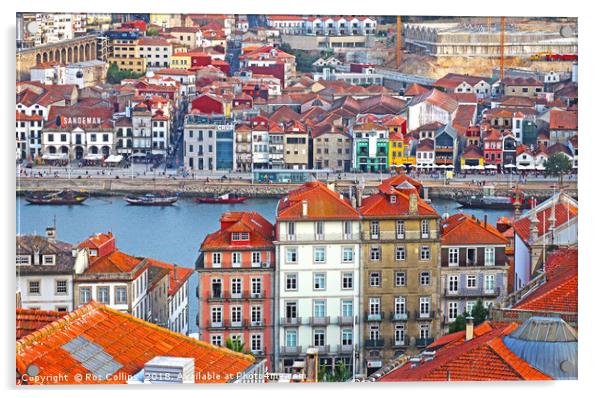 Porto Rooftops Acrylic by Roz Collins
