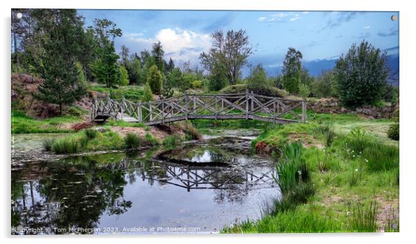  Wooden Bridge at Burgie Arboretum Acrylic by Tom McPherson