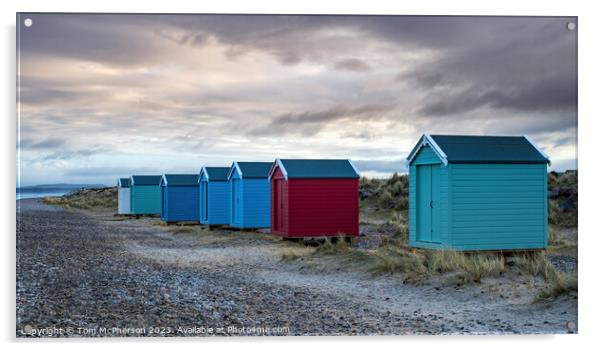 Findhorn Beach Huts Acrylic by Tom McPherson