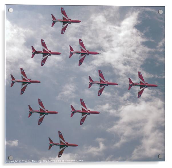 Dazzling Red Arrows Display Acrylic by Tom McPherson