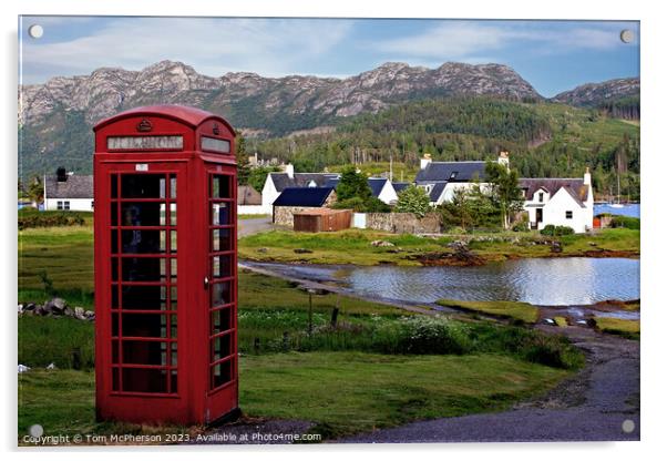 "Timeless Connection: The Iconic Red Phone Box" Acrylic by Tom McPherson