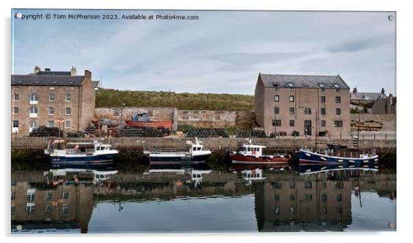 "Twilight Serenity at Burghead Harbour" Acrylic by Tom McPherson