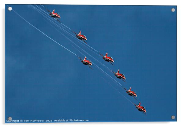 'Red Arrows: Sky Choreography Extraordinaire' Acrylic by Tom McPherson