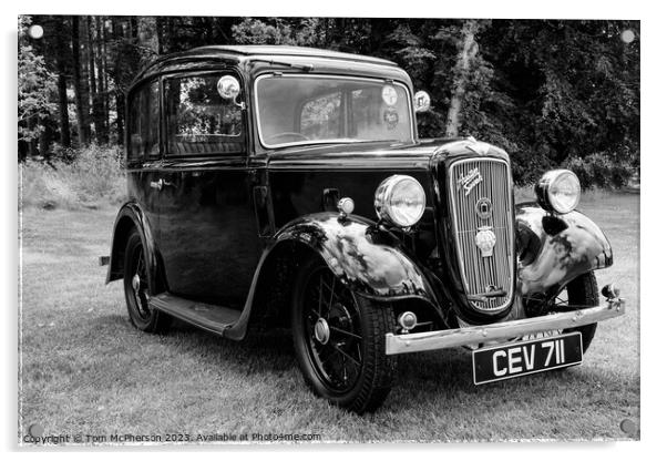 Vintage Austin Seven: British Icon Acrylic by Tom McPherson