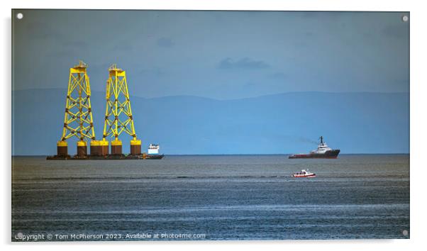 Offshore wind plant suction bucket jackets on Tow Acrylic by Tom McPherson