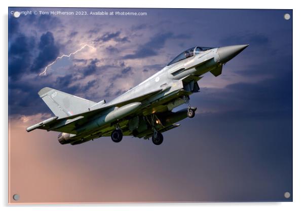 Thunderous Eurofighter Typhoon in Action Acrylic by Tom McPherson