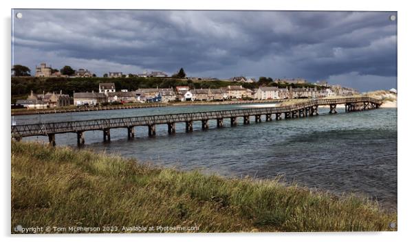 Lossiemouth's Iconic Wooden Bridge Acrylic by Tom McPherson