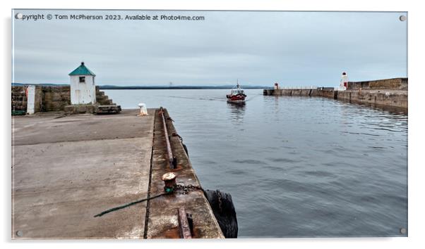 Burghead Harbour Pier Acrylic by Tom McPherson