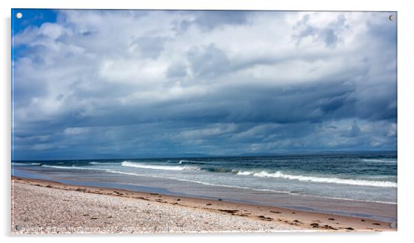 Findhorn Beach Seascape Acrylic by Tom McPherson