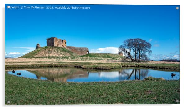 Duffus Castle and Loch Acrylic by Tom McPherson