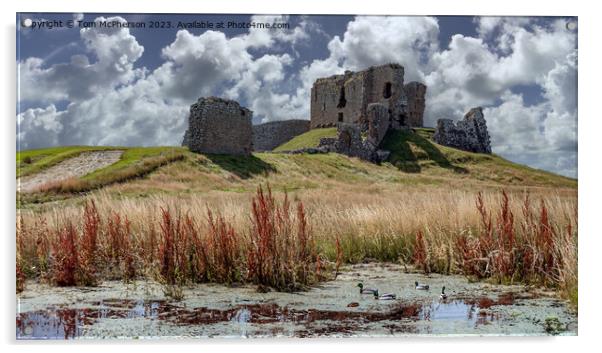 Duffus Castle and Moat Acrylic by Tom McPherson