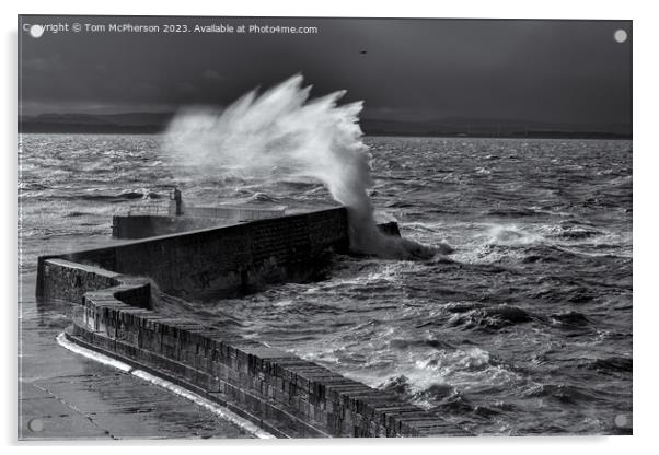 Storm at Burghead Acrylic by Tom McPherson
