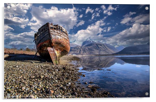 The Corpach Shipwreck Acrylic by Tom McPherson