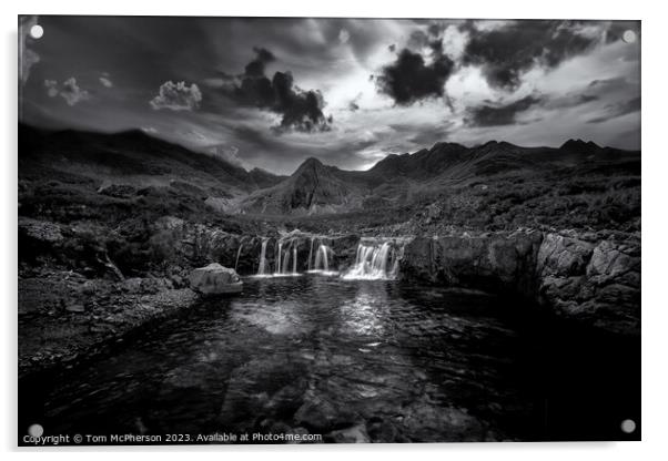 Fairy Pools, Isle of Skye (mono) Acrylic by Tom McPherson