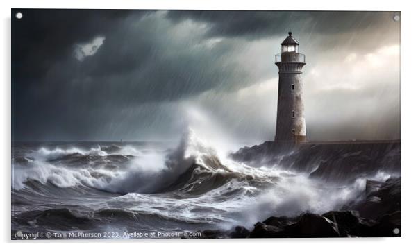 Sea storm on the Moray Firth. Acrylic by Tom McPherson