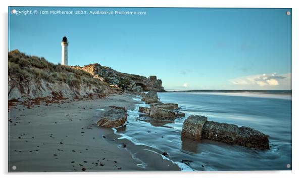 Covesea Lighthouse, Lossiemouth Acrylic by Tom McPherson