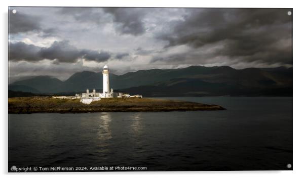 Eilean Musdile Lighthouse Acrylic by Tom McPherson