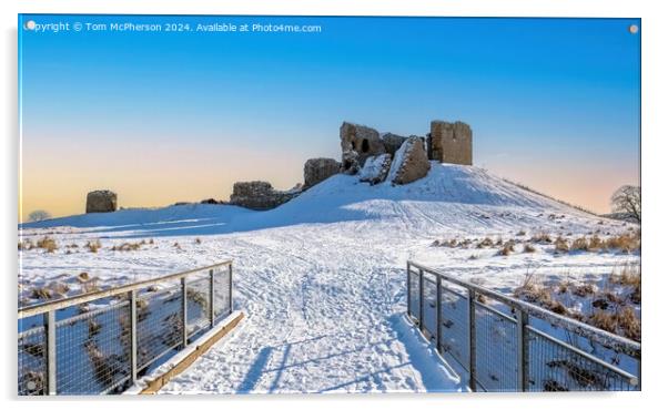 Duffus Castle in the Snow Acrylic by Tom McPherson