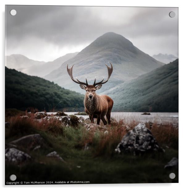 Highland Stag Acrylic by Tom McPherson