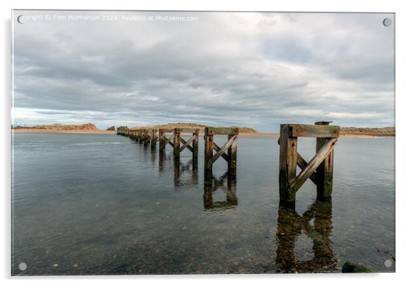 Lossiemouth footbridge (remains of) Acrylic by Tom McPherson