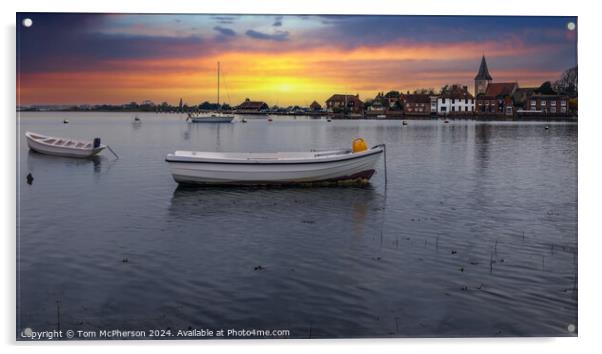 Bosham Quay Sunset Acrylic by Tom McPherson
