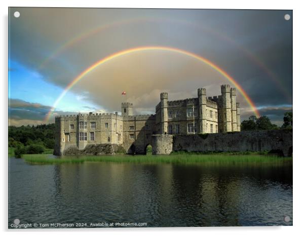 Double Rainbow over Leeds Castle Acrylic by Tom McPherson