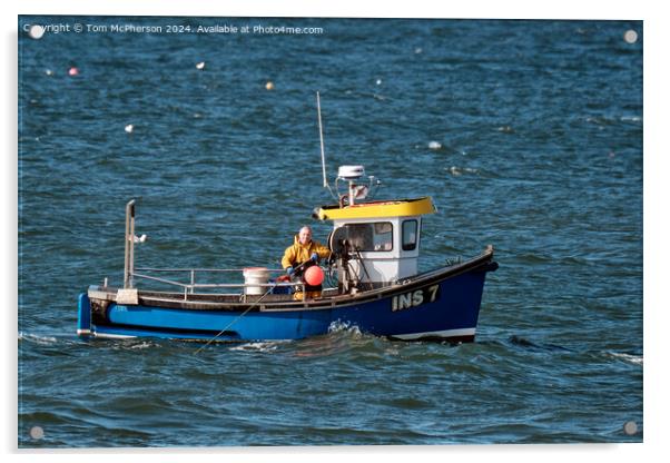 Lobster Fishing Boat Burghead Acrylic by Tom McPherson