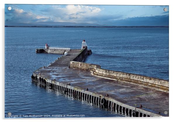 Burghead Harbour North Pier Acrylic by Tom McPherson