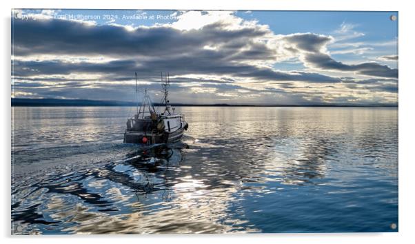 Lone fishing boat Acrylic by Tom McPherson