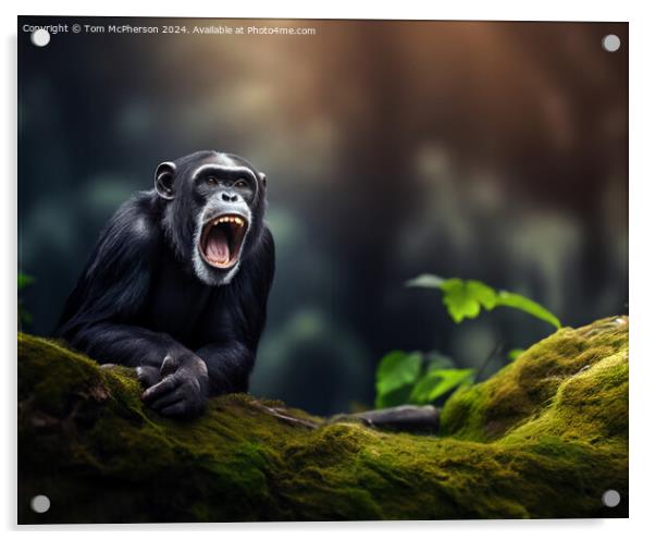The chimpanzee Acrylic by Tom McPherson