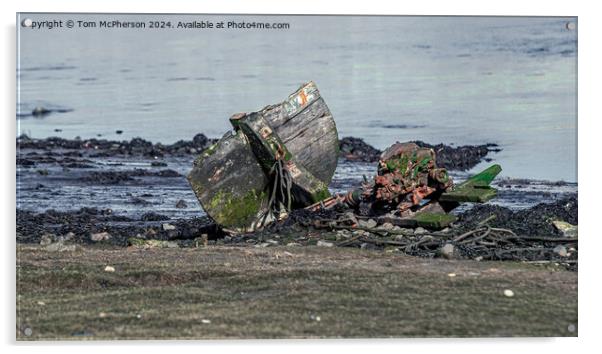 Wreck on the Lossie Acrylic by Tom McPherson
